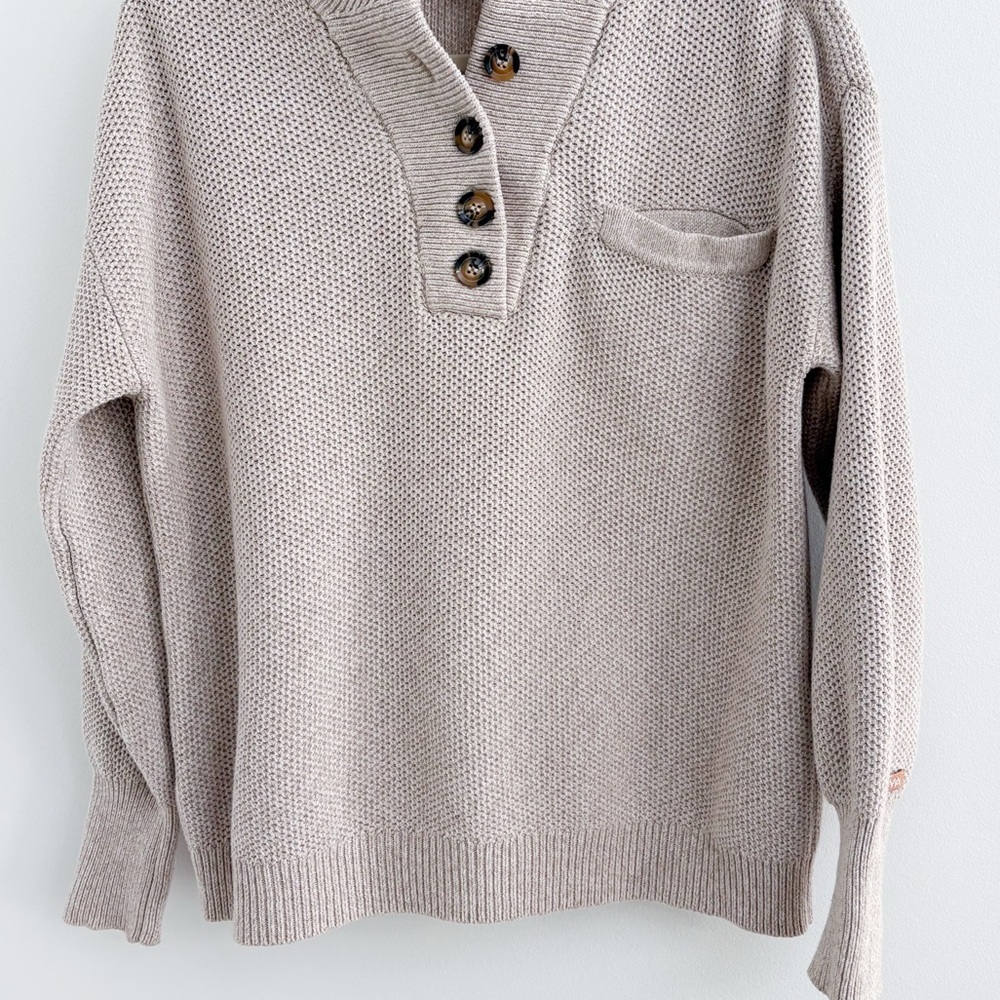 Lunya Cotton Silk Henley Sweater XS/S - Picture 5 of 9